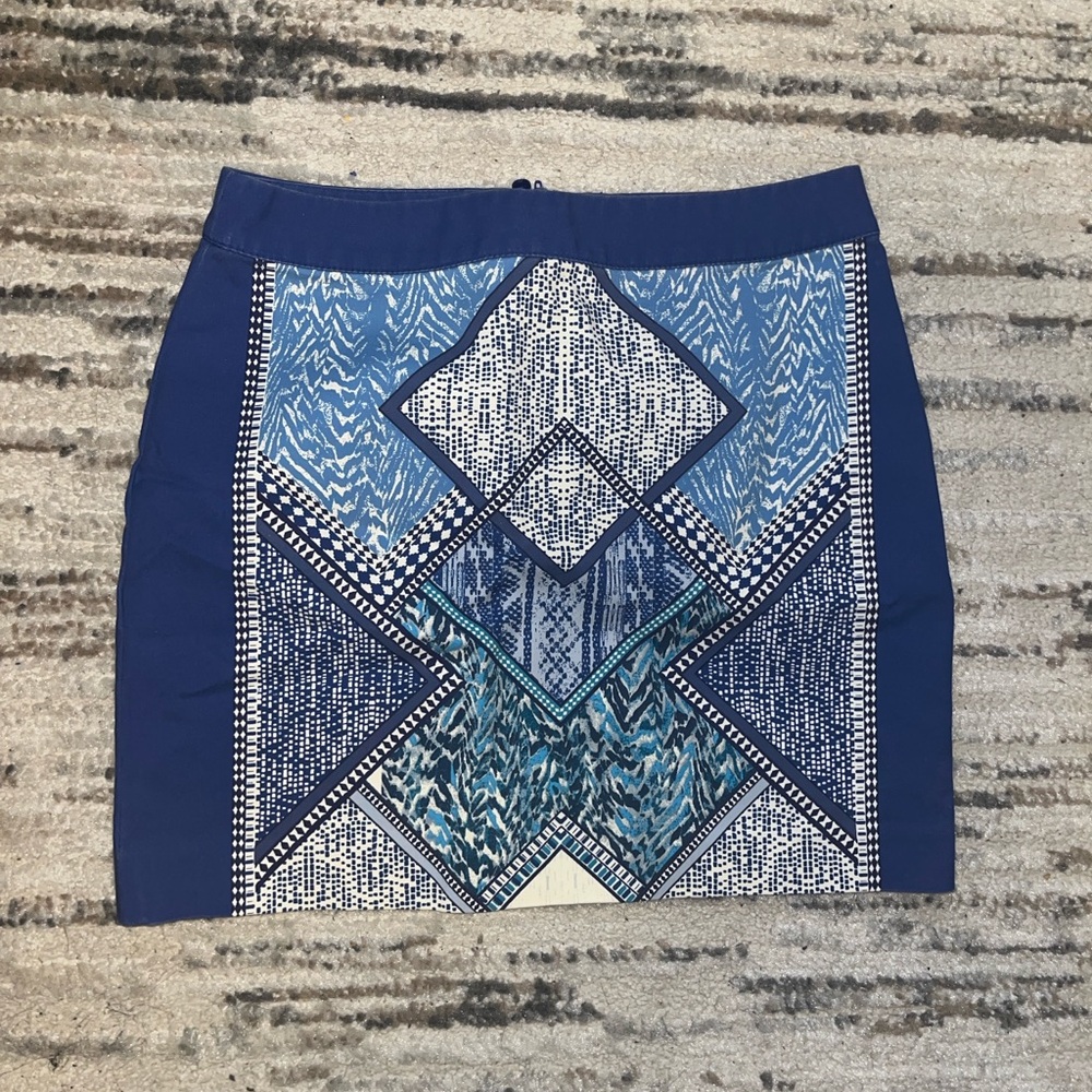 Chic Blue Geometric Skirt